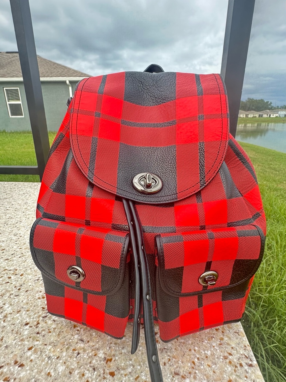 Coach Turnlock Tie Rucksack Backpack